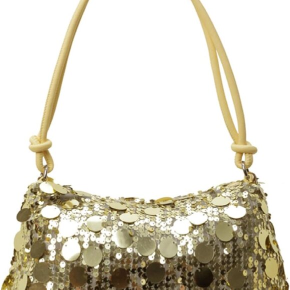 Women Sequin Bag Small Shoulder Tote Purse Clutch Evening Party Glitter - Picture 1 of 6